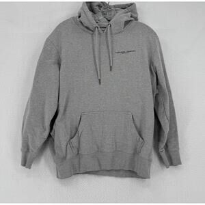 Gergana Ivanova Womens Gray Logo Drawstring Hoodie Sweatshirt Sz M